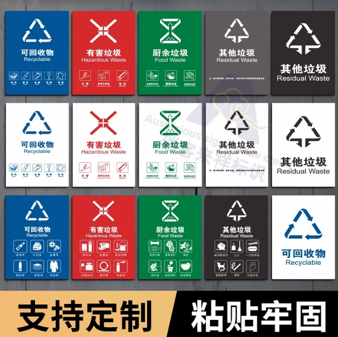 可回收桶盖贴的标识